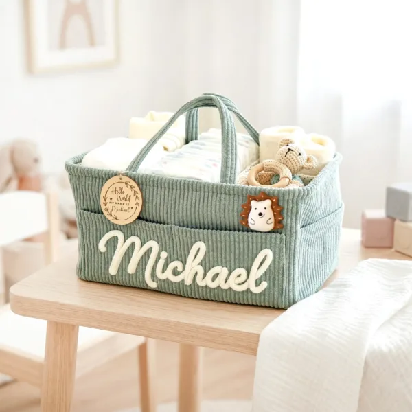 Corduroy baby basket