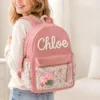 d3 On-body View of Nameli Personalised Dainty Floral Kids School Backpack for Girls