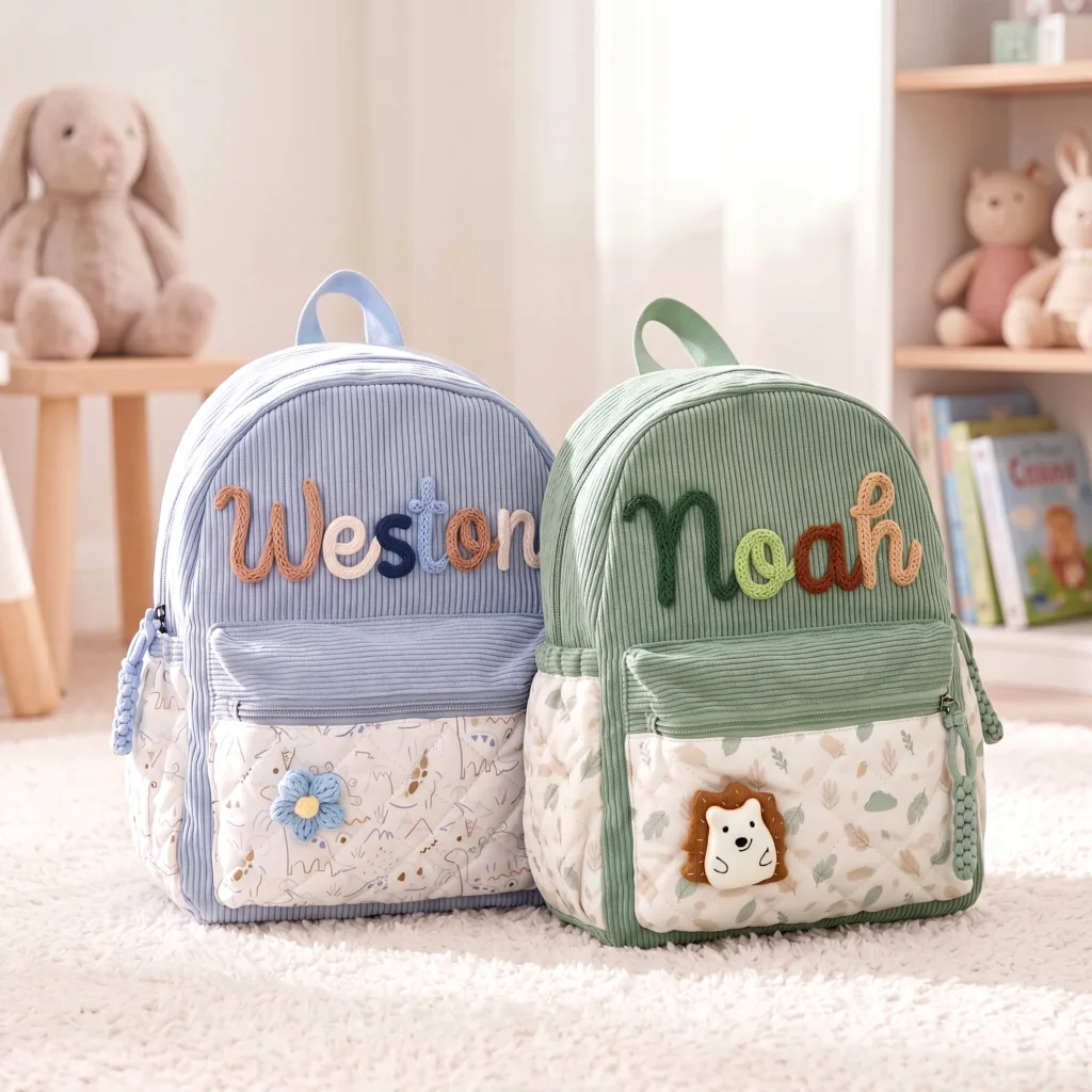 Corduroy Backpack Set