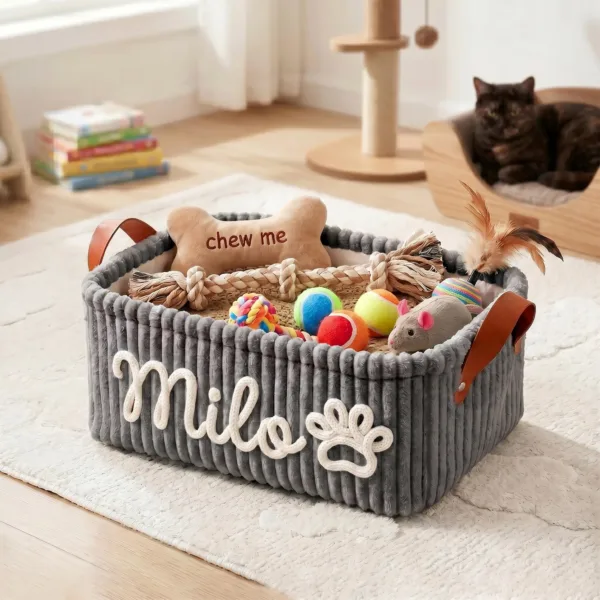 Pet Fur Stripe Basket